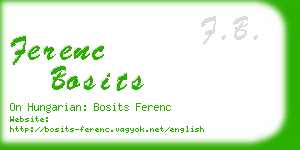 ferenc bosits business card